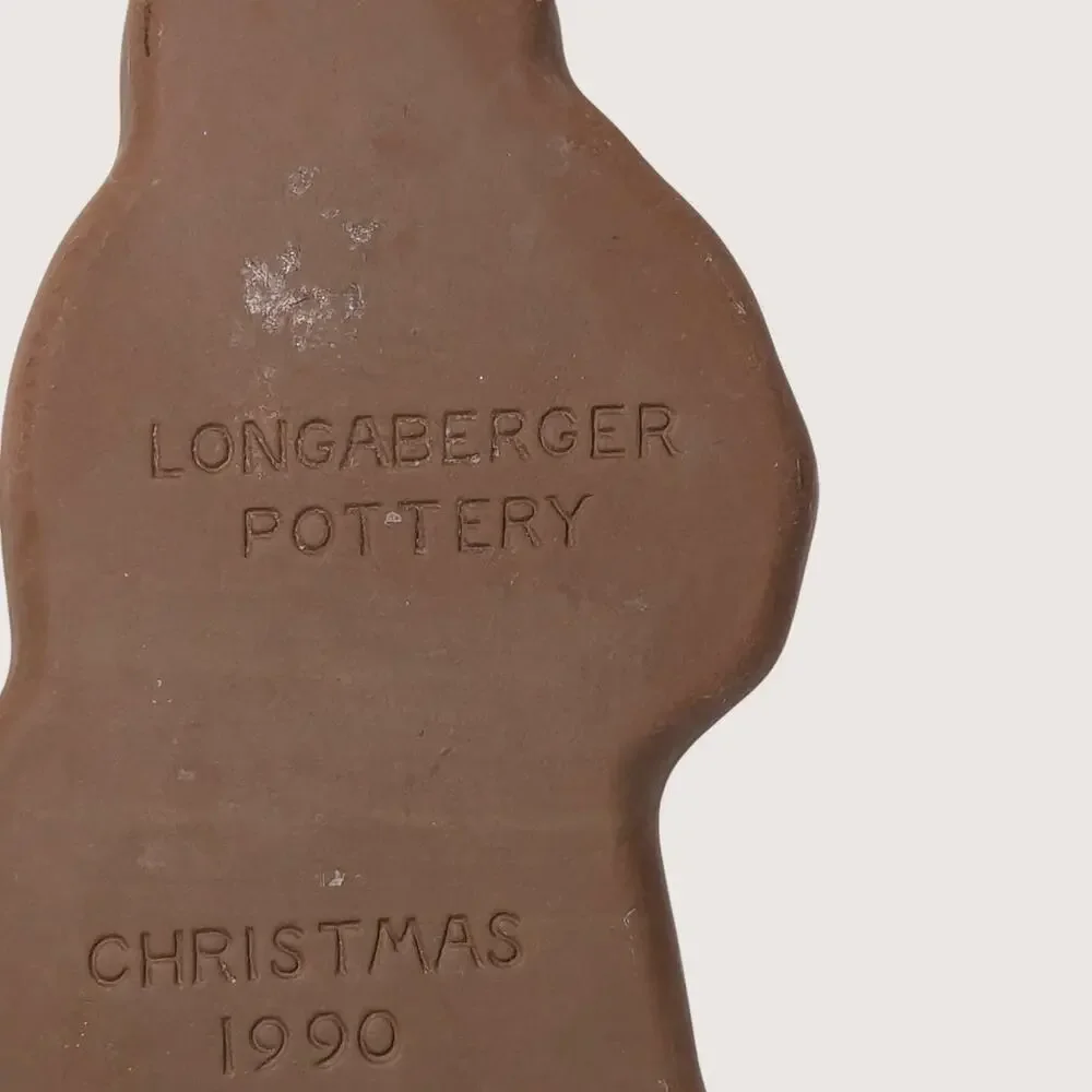 1990 Longaberger Pottery Father Christmas Terracotta Cookie Mold